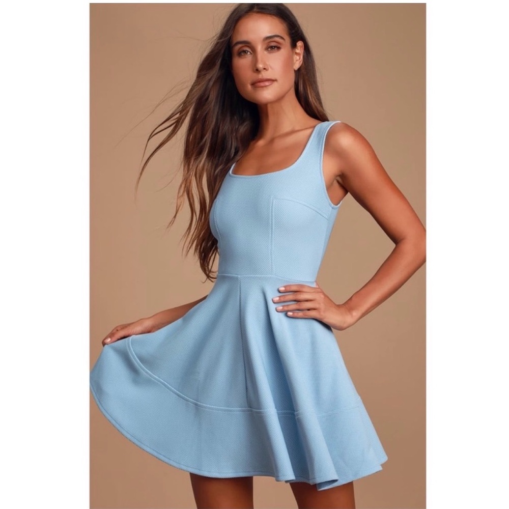 Lulus Home Before Daylight Light Blue Dress Size Small